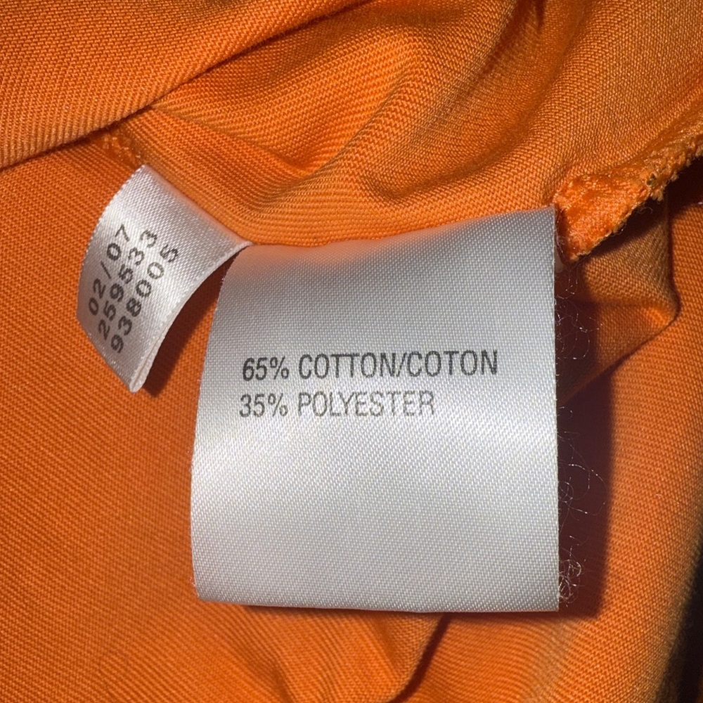 🧡 Adidas ClimaLite Orange & White Colorblock Polo Shirt – Men’s L - Picture 11 of 14